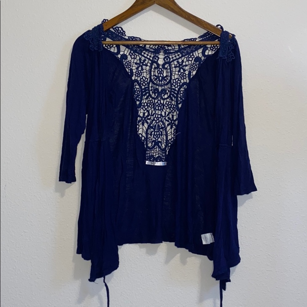 Charlotte Russe Lace Tie Cardigan